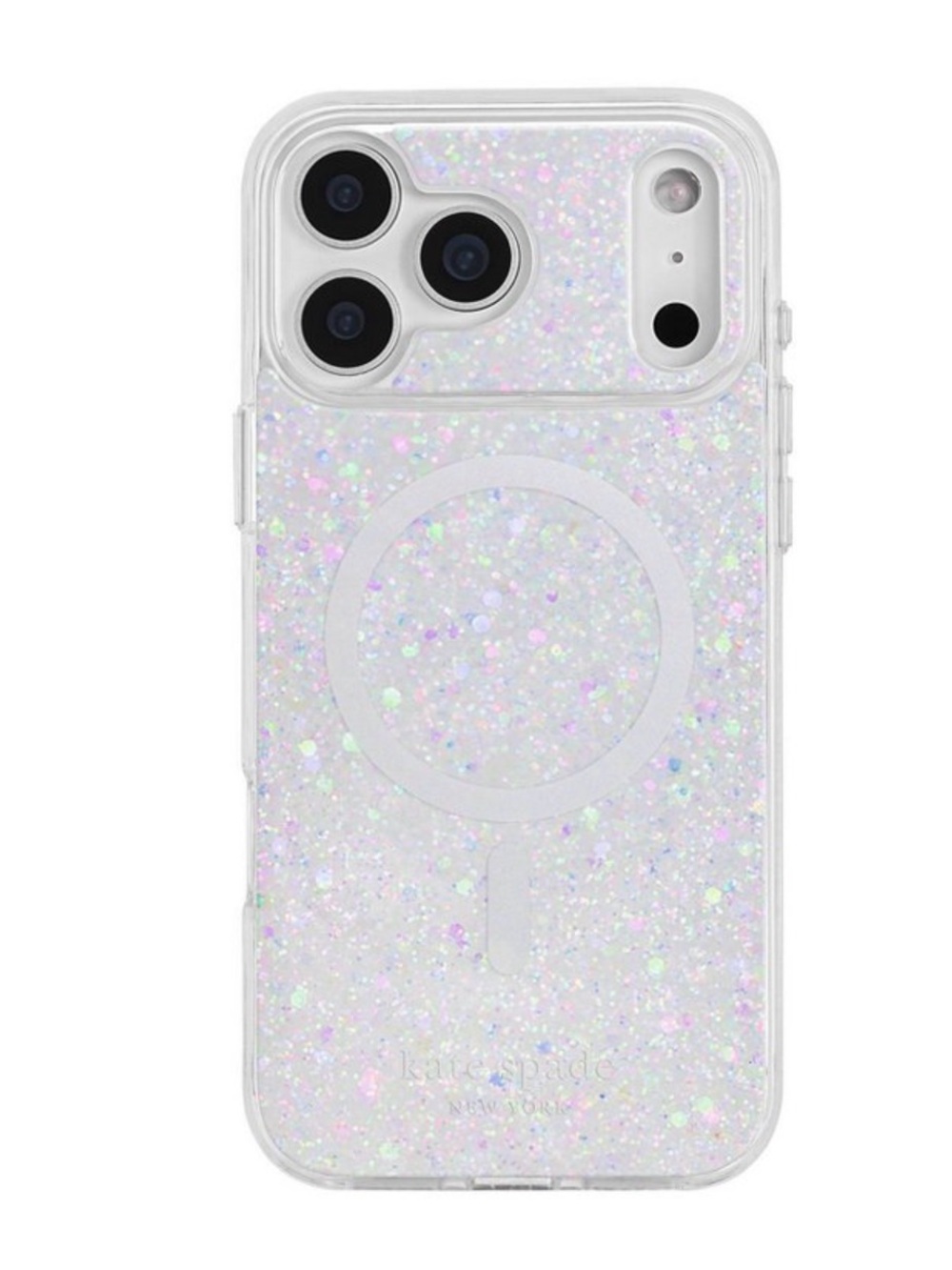 Kate Spade New Sparkle MagSafe Compatible Clear Glitter Phone Case - White